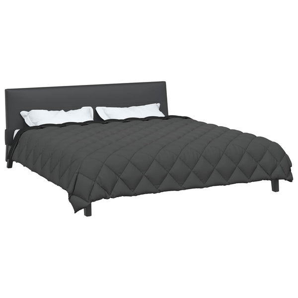 Winterbettdecke 200x200 cm Mikrofaser Schwarz Anthrazit