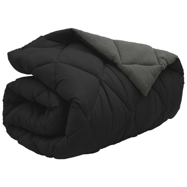 Winterbettdecke 135x220 cm Schwarz Anthrazit Mikrofaser