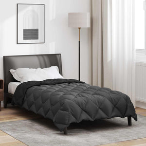 vidaXL Couette d'hiver noire et anthracite 155 x 220 cm Microfibre