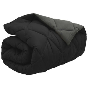 vidaXL Couette d'hiver noire et anthracite 155 x 220 cm Microfibre