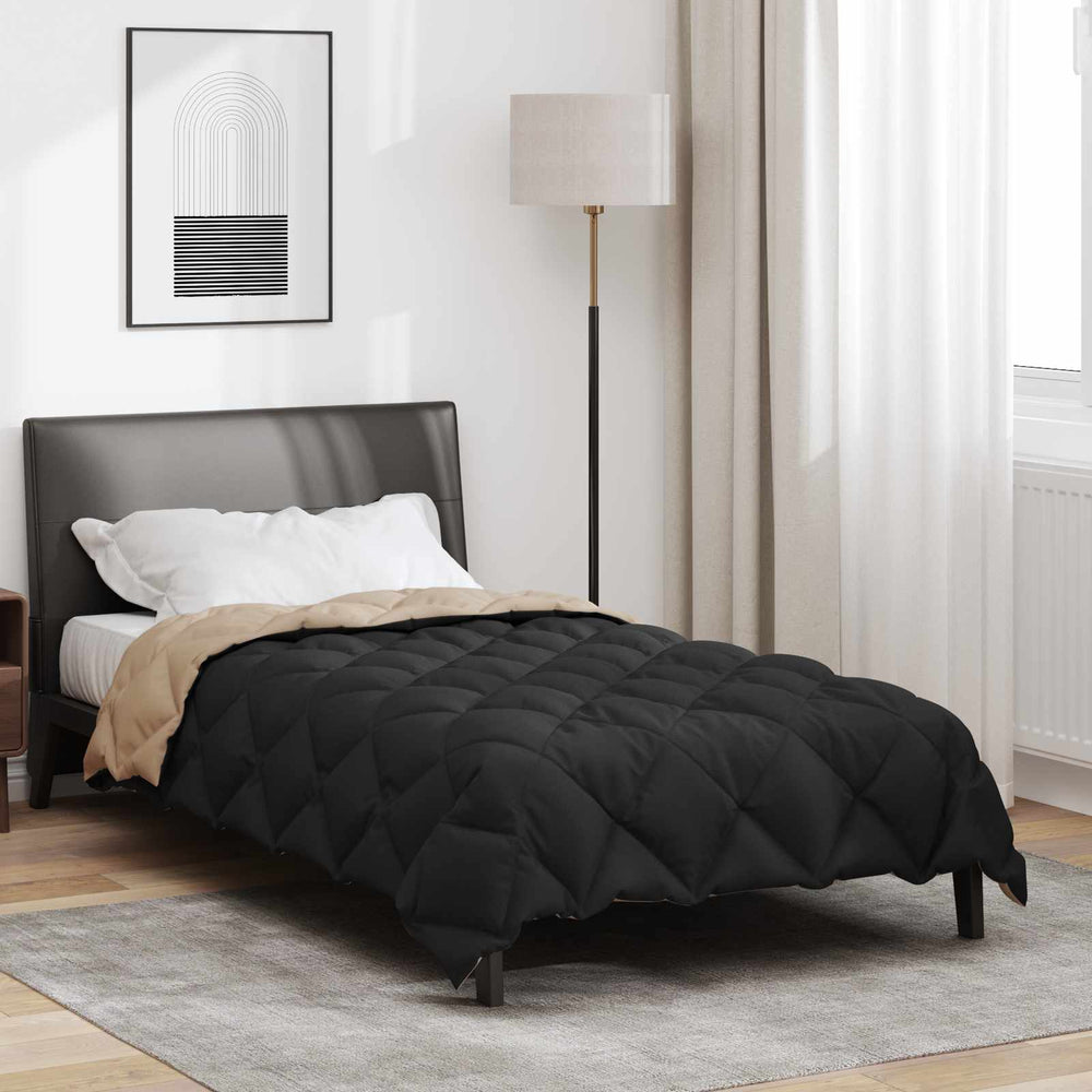 Winterbettdecke 140x200 cm Schwarz Taupe Mikrofaser