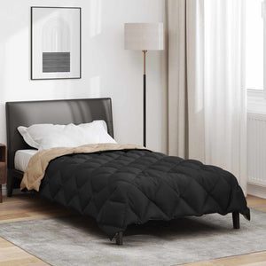 Winterbettdecke 140x200 cm Schwarz Taupe Mikrofaser