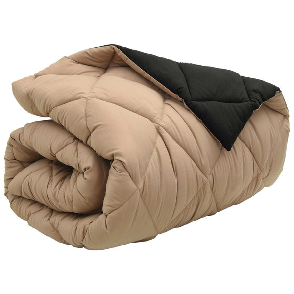 Winterbettdecke Schwarz Taupe 155x220 cm Mikrofaser