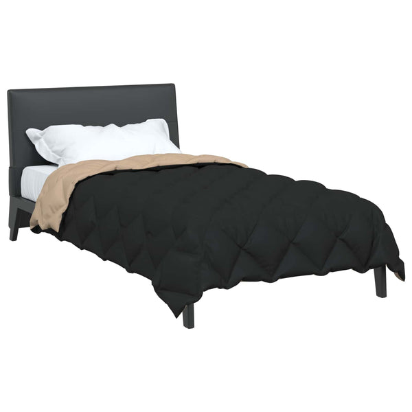 Winterbettdecke Schwarz Taupe 155x220 cm Mikrofaser