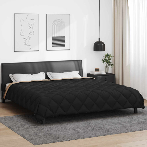Winterbettdecke 200x200 cm Schwarz Taupe Mikrofaser