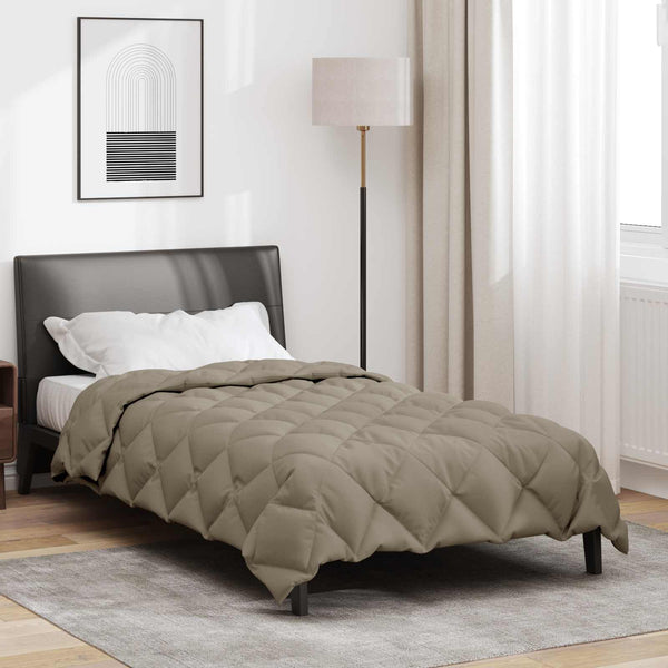 vidaXL Winter Duvet Light Grey 140 x 200 cm Microfiber