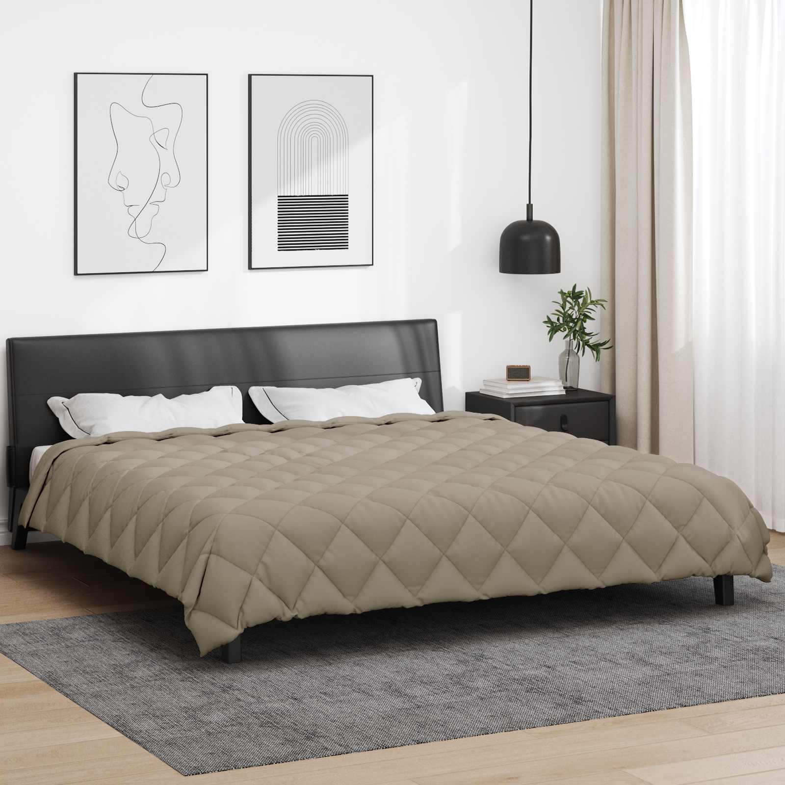 vidaXL Winter Duvet Light Grey 200 x 200 cm Microfiber