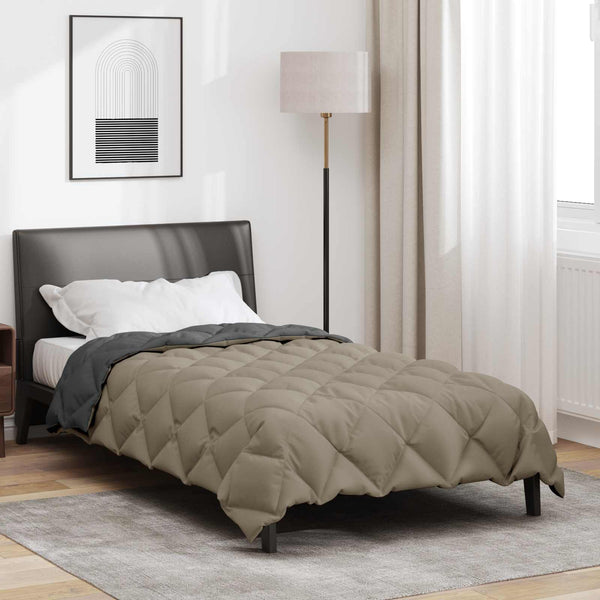 vidaXL Couette d'hiver gris clair et anthracite 140 x 200 cm microfibre