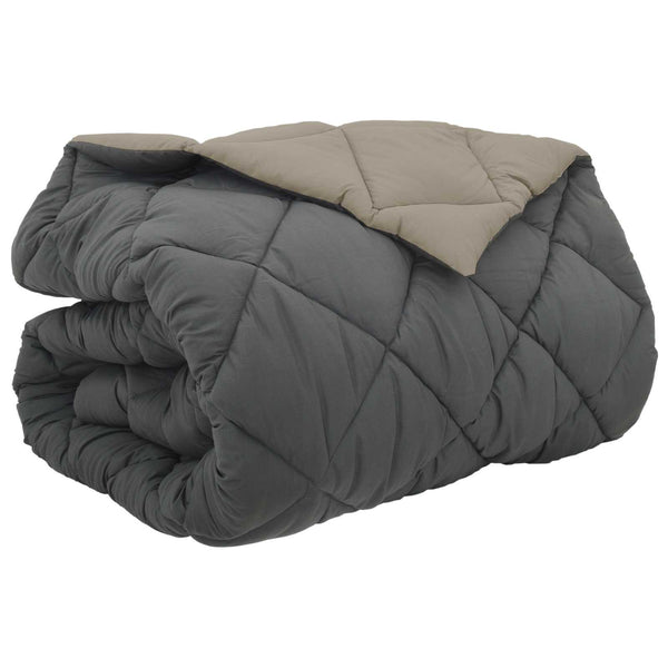 vidaXL Winter Duvet Light Grey and Anthracite 200 x 200 cm Microfiber