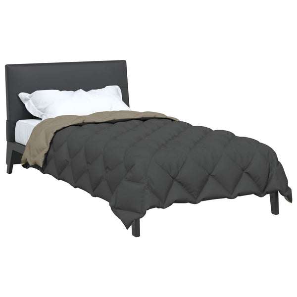 vidaXL Couette d'hiver gris clair et anthracite 140 x 220 cm microfibre