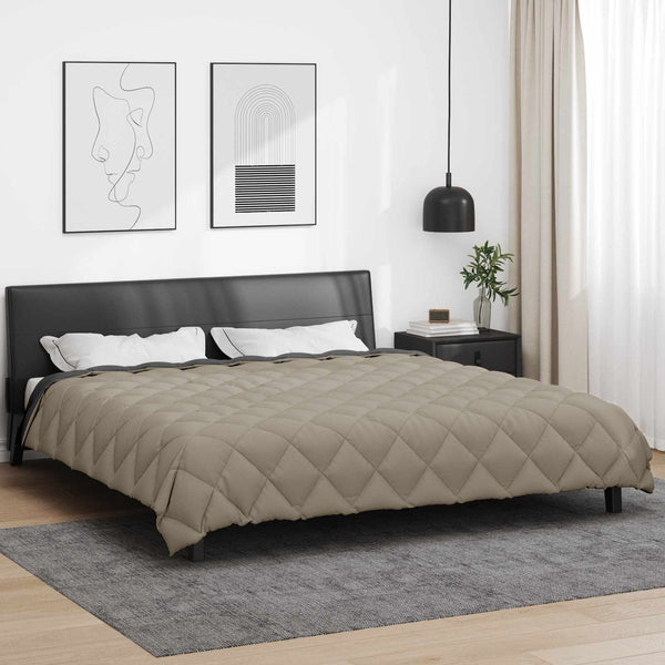 vidaXL Winter Duvet Light Grey and Anthracite 200 x 220 cm Microfiber