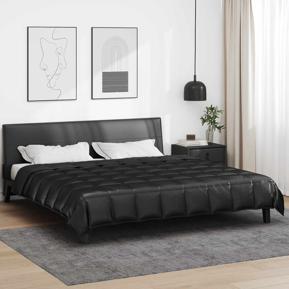 vidaXL Summer Duvet Black 200 x 220 cm Satin and Microfiber