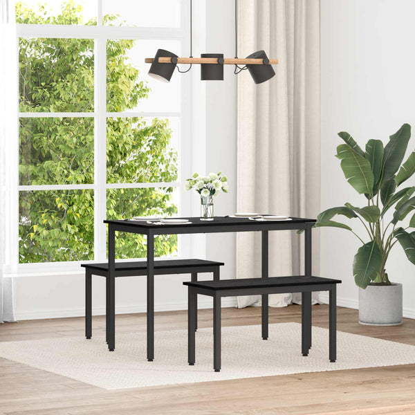 vidaXL Banc noir aspect chêne 80 x 35 x 45 cm Matériau à base de bois