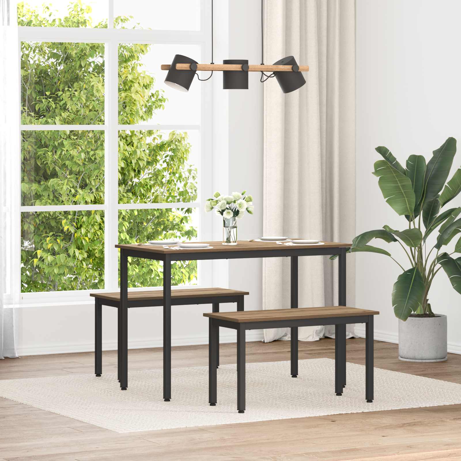 Eiche Bank 80 cm für Ess- und Wohnzimmer