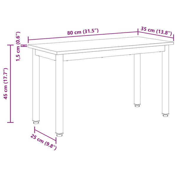 Eiche Bank 80 cm für Ess- und Wohnzimmer