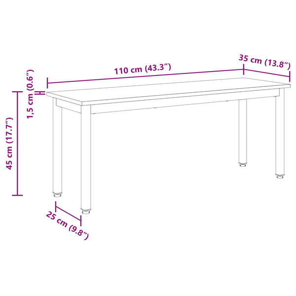 Sonoma Bank 110 cm Holzwerkstoff