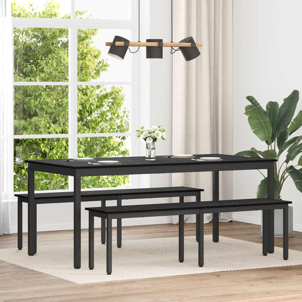 Bank Schwarz Eichen-Optik 160 cm