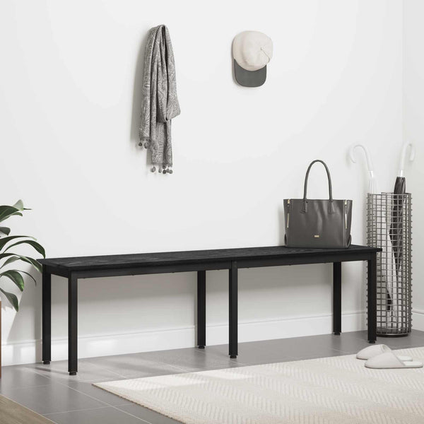 Bank Schwarz Eichen-Optik 160 cm