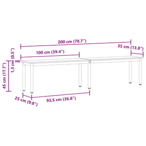 Bank Raucharbe 200 cm Holzwerkstoff