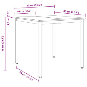 Esstisch 80x80 cm Metall