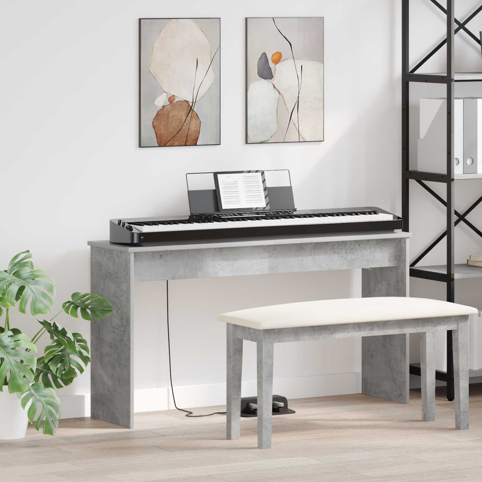 Klavierständer Beton Grau 120 cm