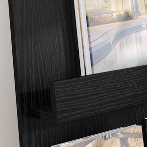 Magazinregal Schwarz Eichenoptik