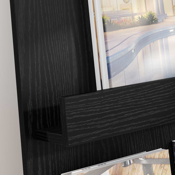 Magazinregal Schwarz Eichenoptik