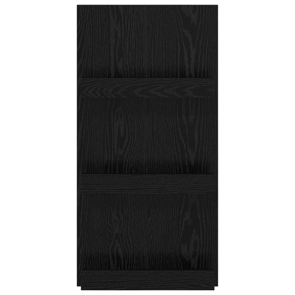 Magazinregal Schwarz Eichenoptik