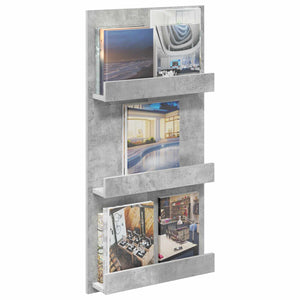 Graues Magazinregal aus Holz