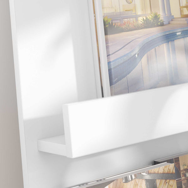 Weißes Magazinregal mit Fach, 102 cm hoch