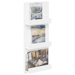 Weißes Magazinregal mit Fach, 102 cm hoch