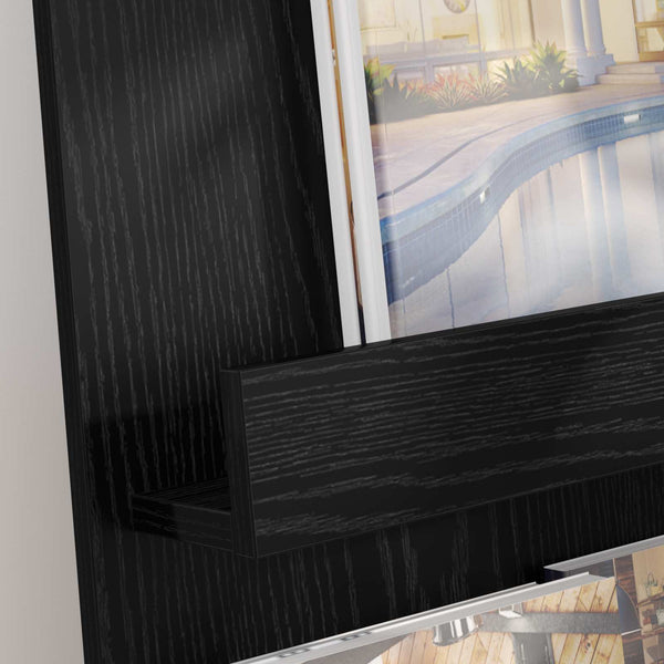 Magazinregal Schwarz Eichen-Optik