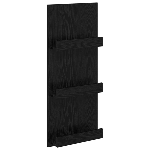 Magazinregal Schwarz Eichen-Optik