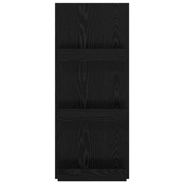 Magazinregal Schwarz Eichen-Optik