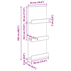 Magazinregal Schwarz Eichen-Optik