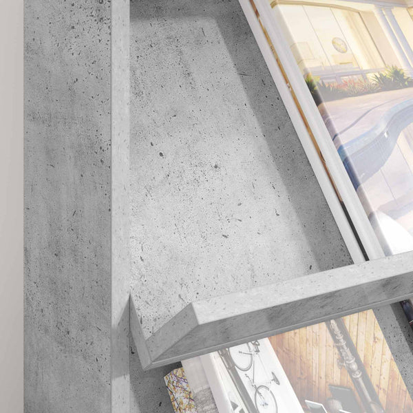 Magazinregal Beton Grau - Modernes Zeitschriftenregal aus Holzwerkstoff