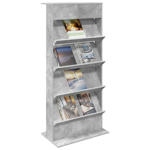 Magazinregal Beton Grau - Modernes Zeitschriftenregal aus Holzwerkstoff