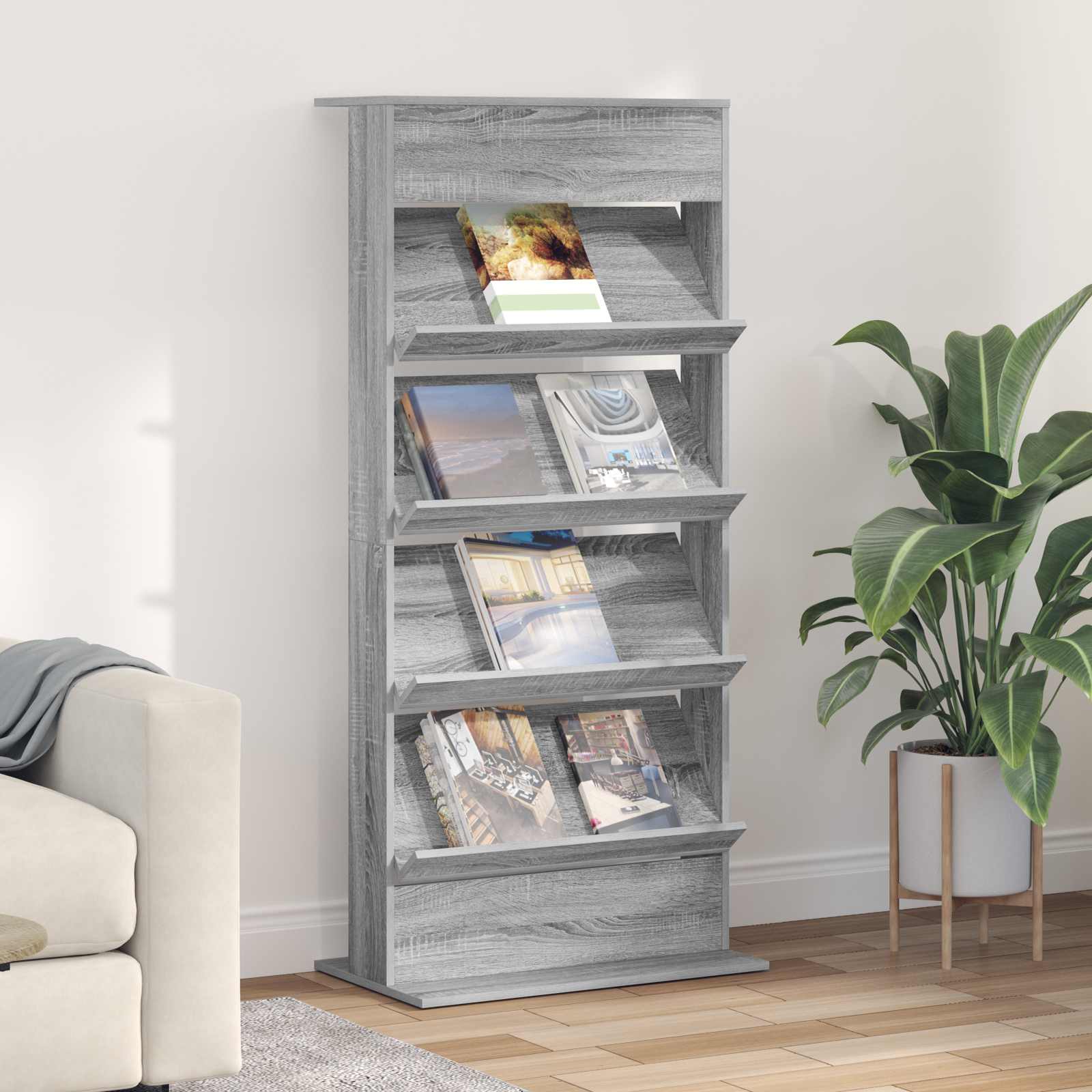 Magazinregal Sonoma Grau 70x41x156cm