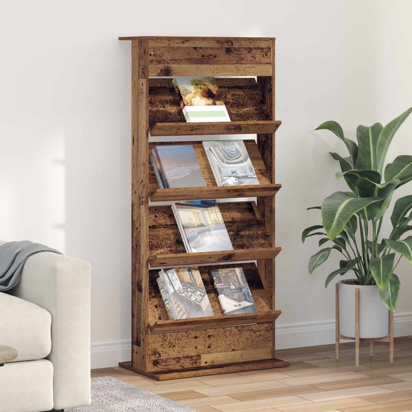Zeitschriftenregal Altholz 70x41x156cm
