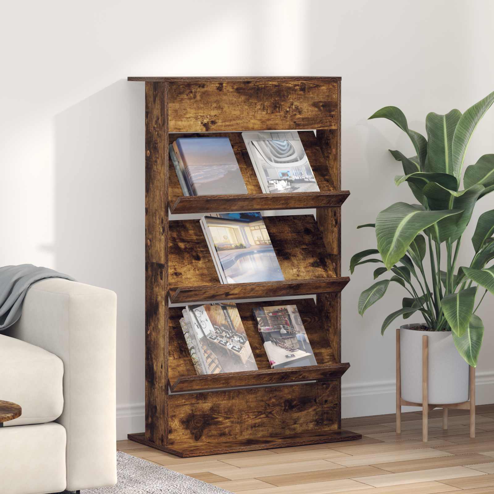 Magazinregal Geräucherte Eiche 70x41x126 cm