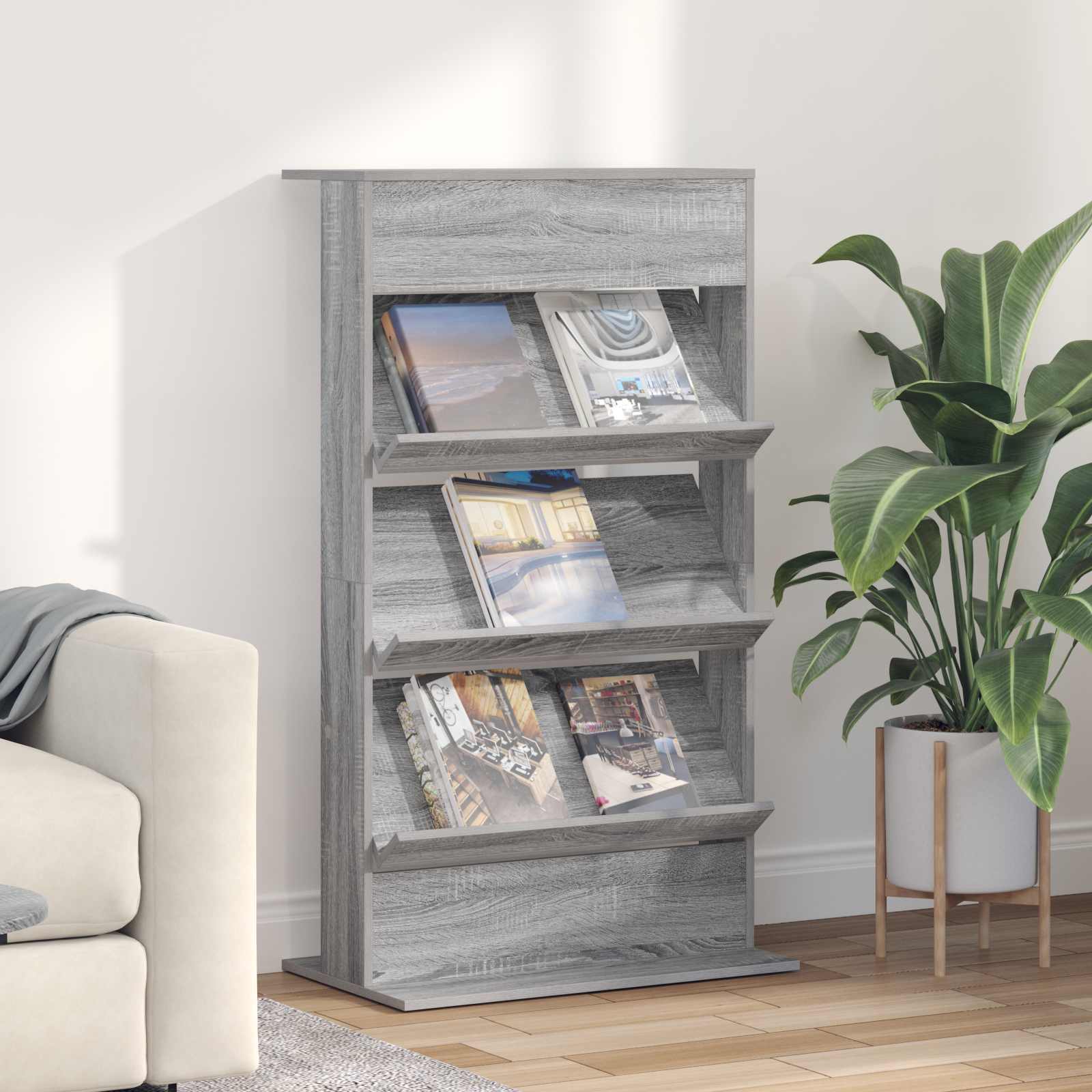 Zeitschriftenregal Sonoma Grau 70x41x126cm