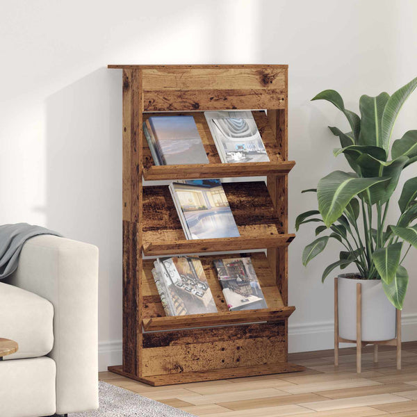 Zeitschriftenregal Altholz 70x41x126 cm