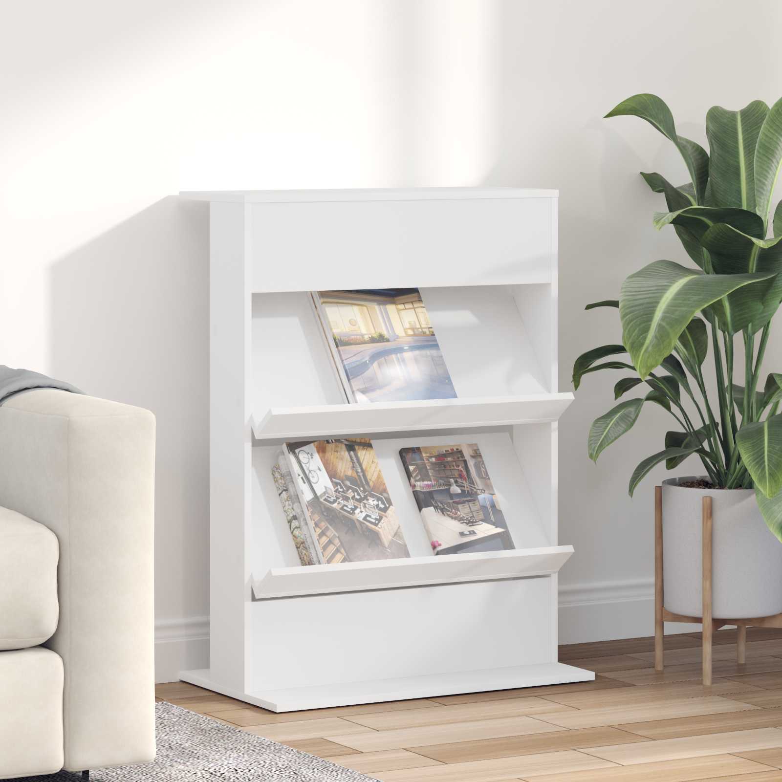 Magazinregal Weiß Holzwerkstoff 70x41x96cm