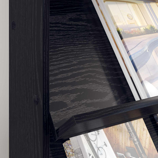 Magazinregal Schwarz Eiche 70x41x96cm