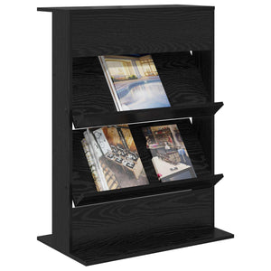 Magazinregal Schwarz Eiche 70x41x96cm