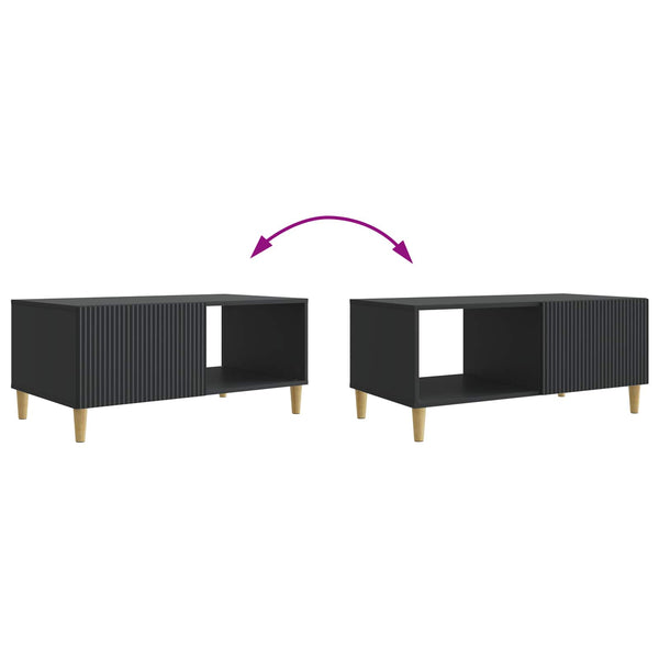 Schwarzer Couchtisch 90x50 cm