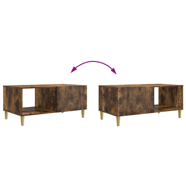 vidaXL Table basse chêne fumé 90 x 50 x 40 cm bois d'ingénierie