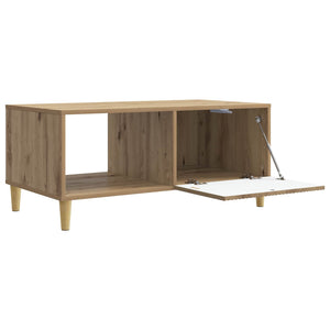 vidaXL Table basse en bois d'ingénierie chêne artisan 90 x 50 x 40 cm