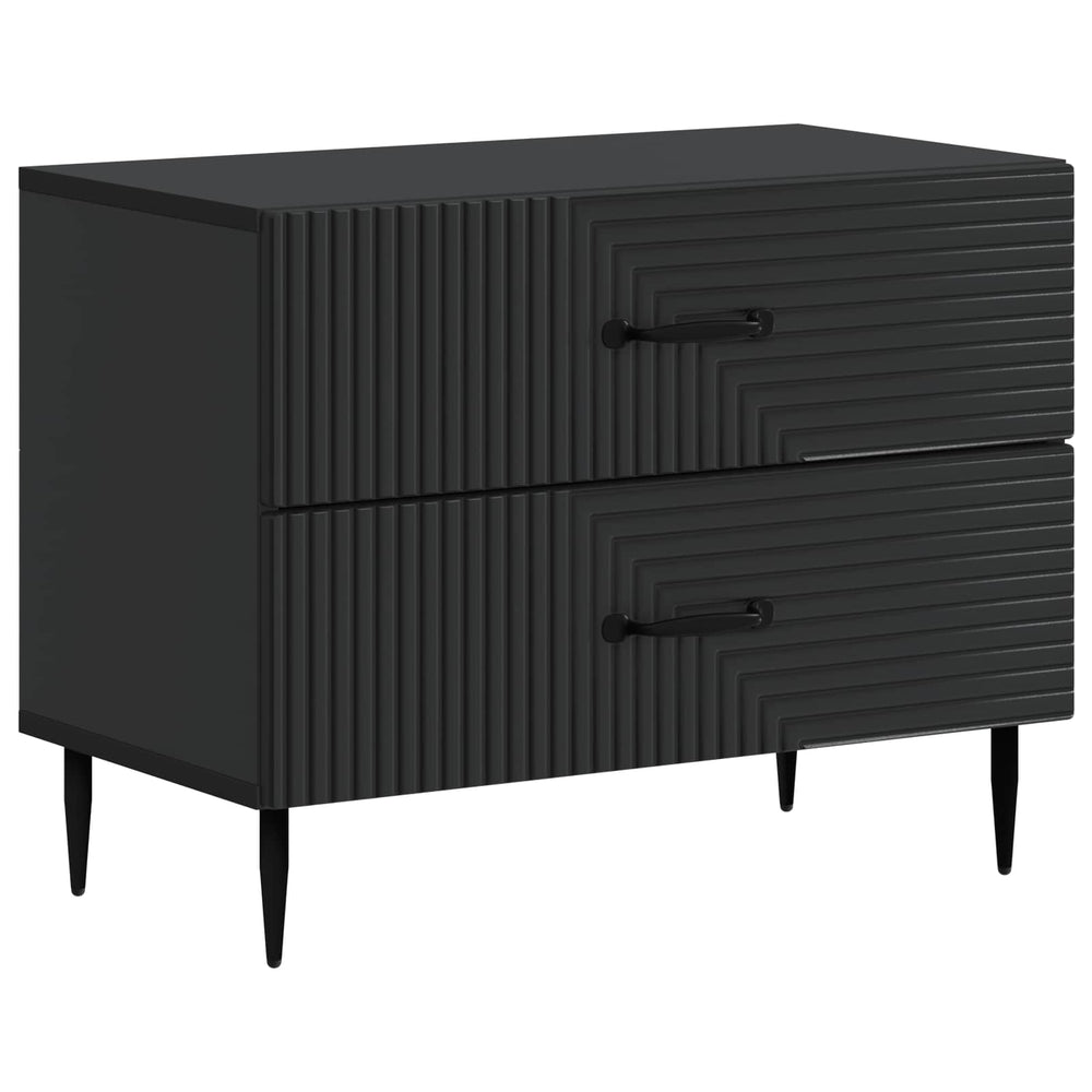 vidaXL Nightstand Black 62 x 34.5 x 47.5 cm Engineered Wood