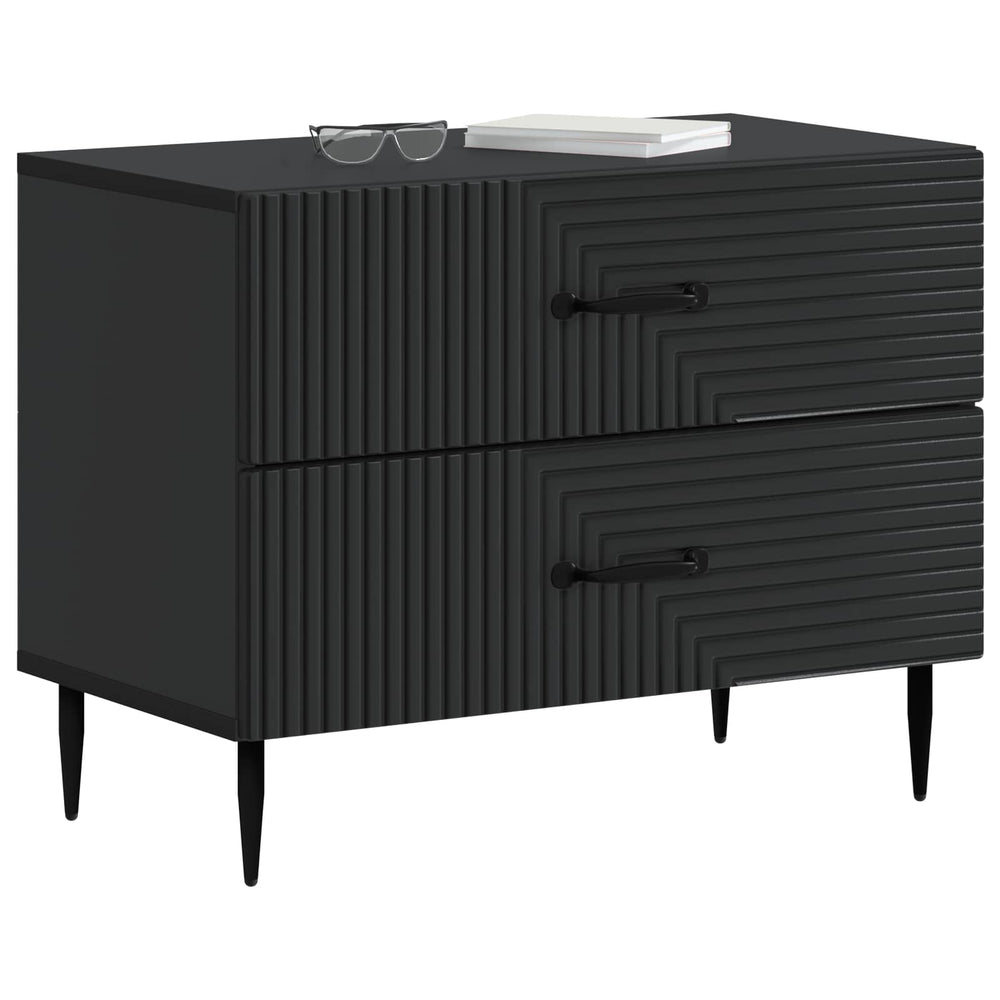 vidaXL Nightstand Black 62 x 34.5 x 47.5 cm Engineered Wood